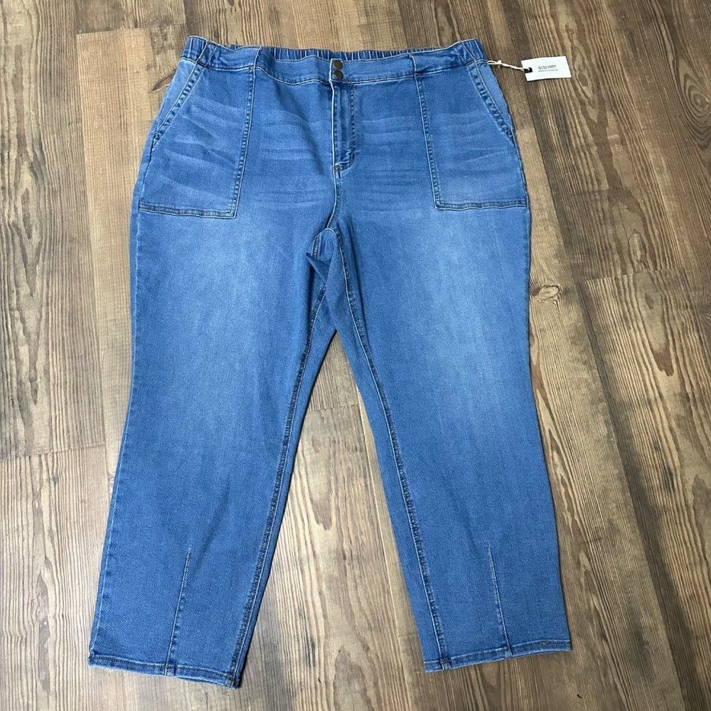 NWT Matilda Jane Good Hart Jeans Womens XXL 2XL Blue High Waist Straight Leg